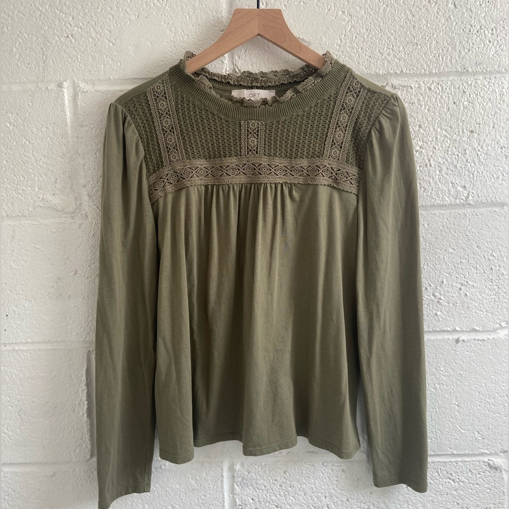 LOFT Crotchet Yoke Top